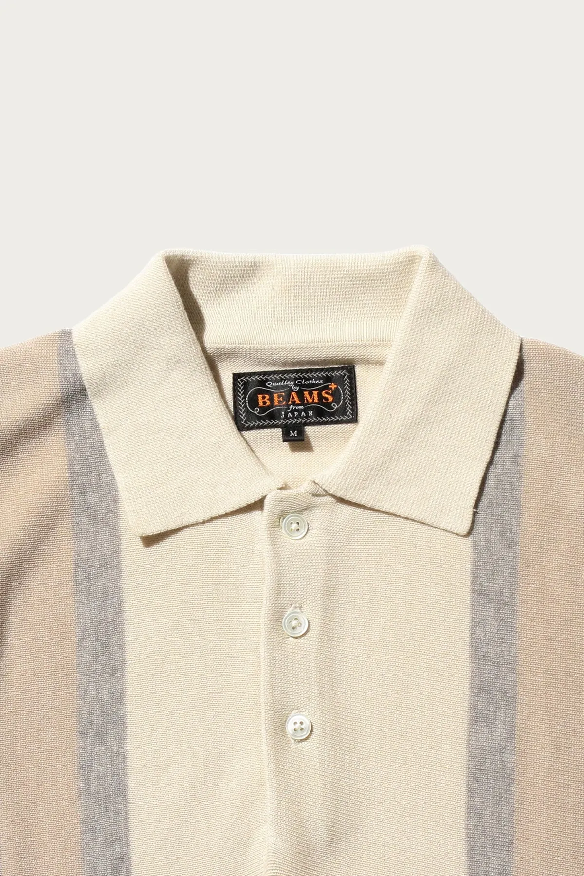 Knit Polo Stripe Argyle - Off White