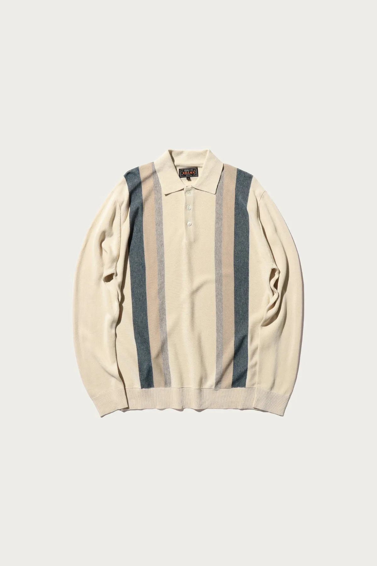 Knit Polo Stripe Argyle - Off White