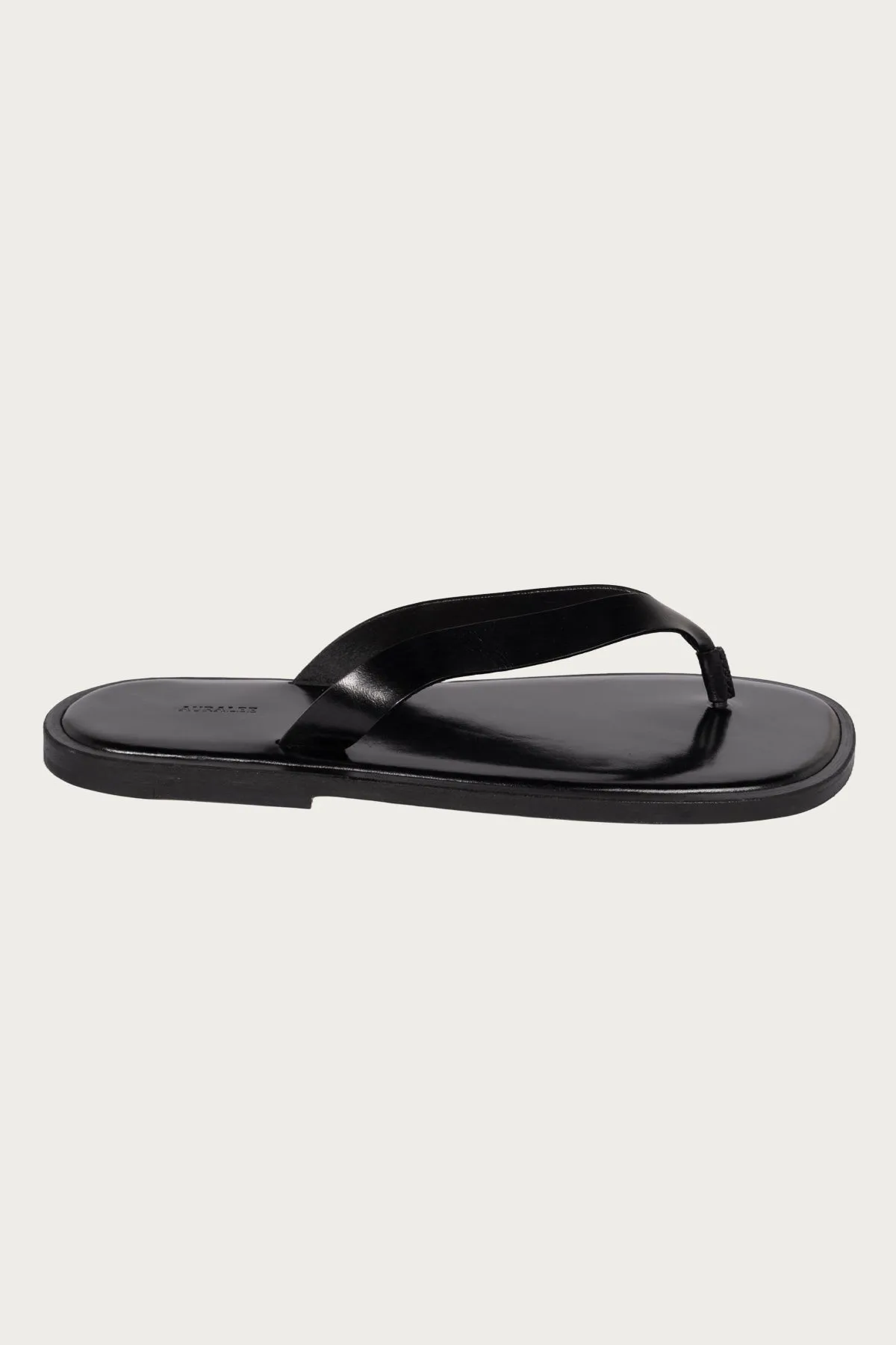 Leather Tong Sandals - Black