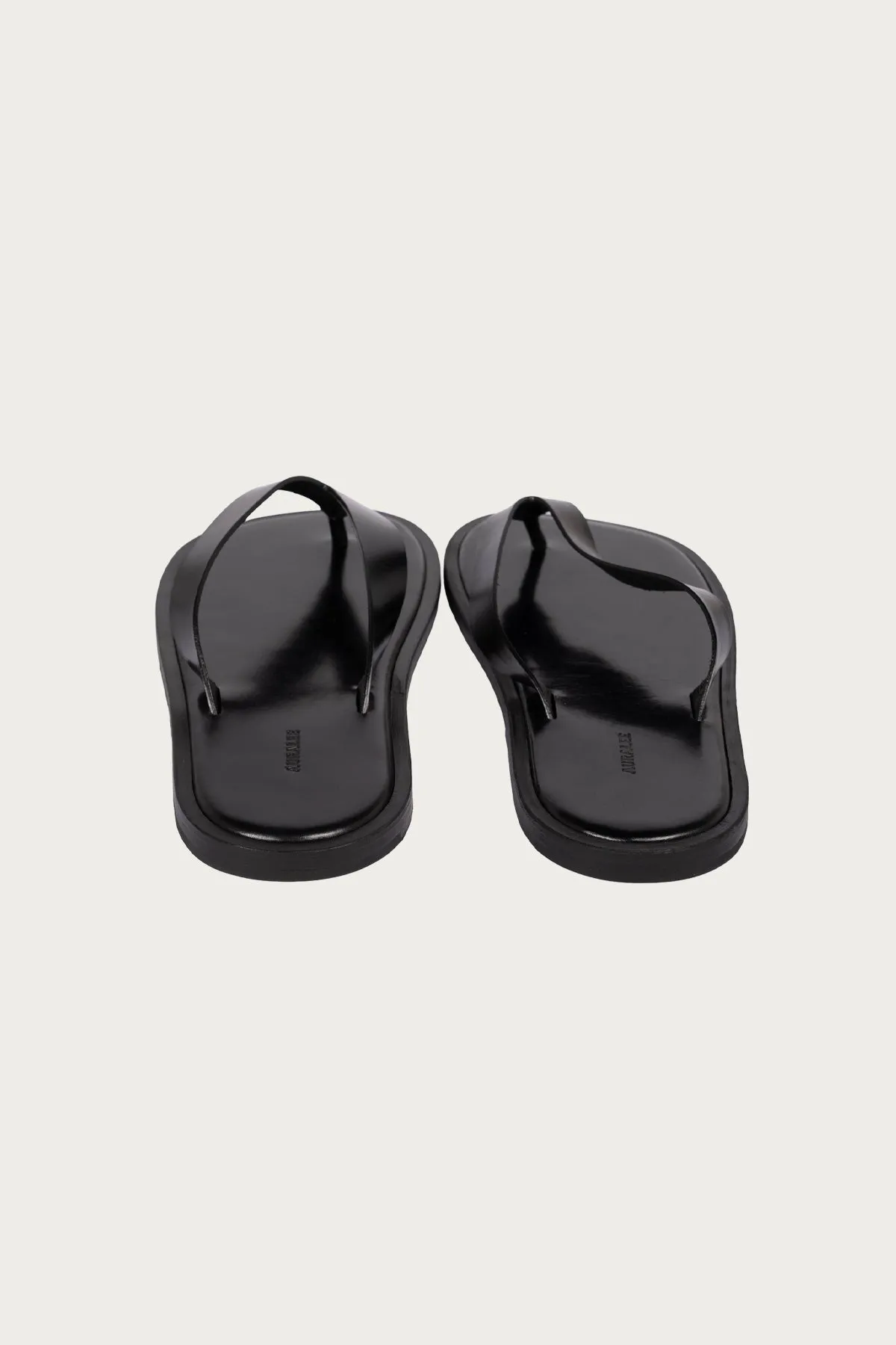 Leather Tong Sandals - Black