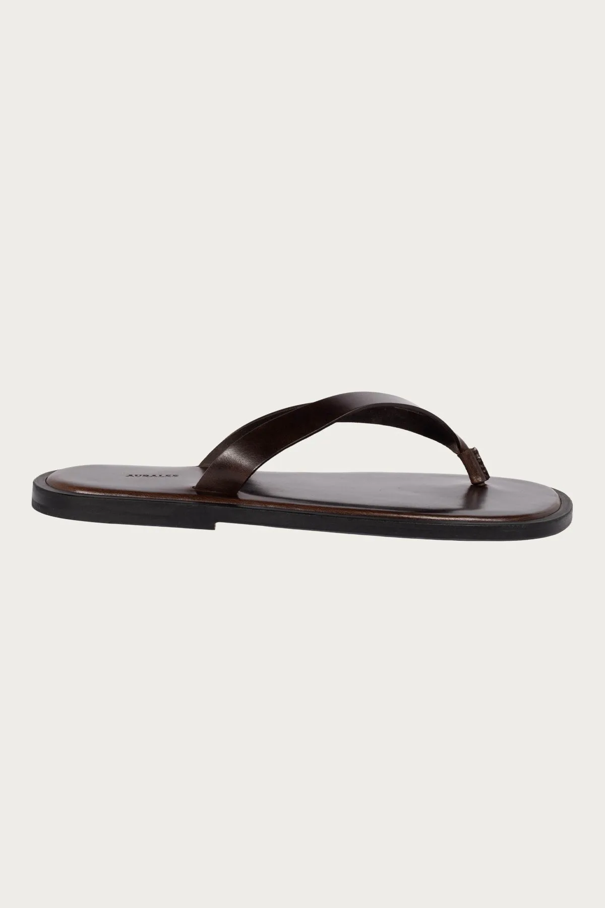 Leather Tong Sandals - Brown