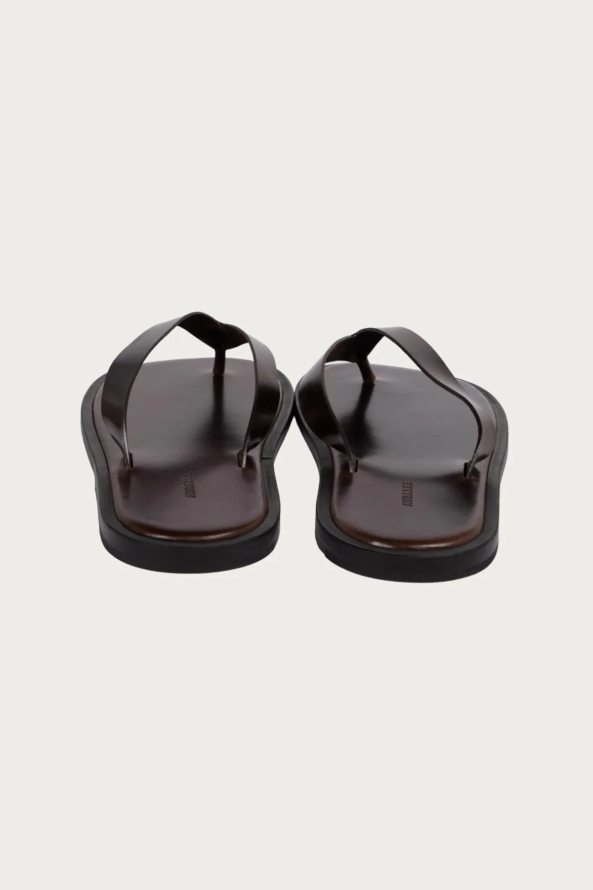 Leather Tong Sandals - Brown