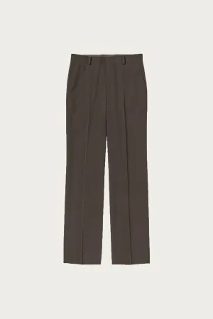 Light Wool Max Gabardine Slacks - Dark Brown