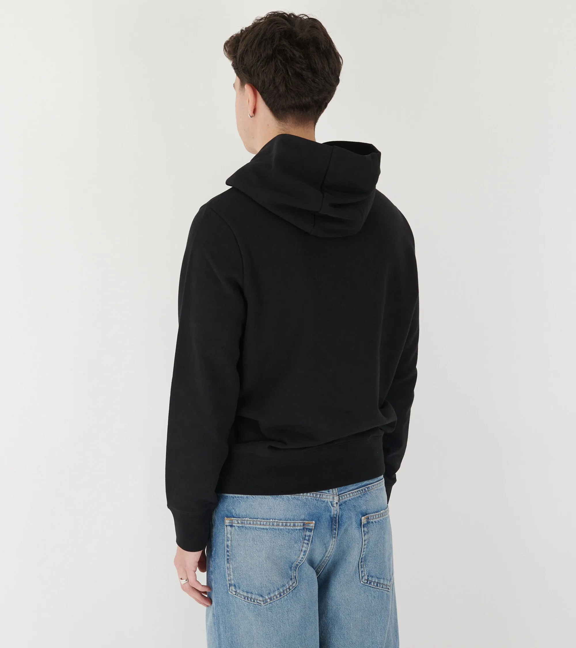 Logo Cotton Hoodie Black