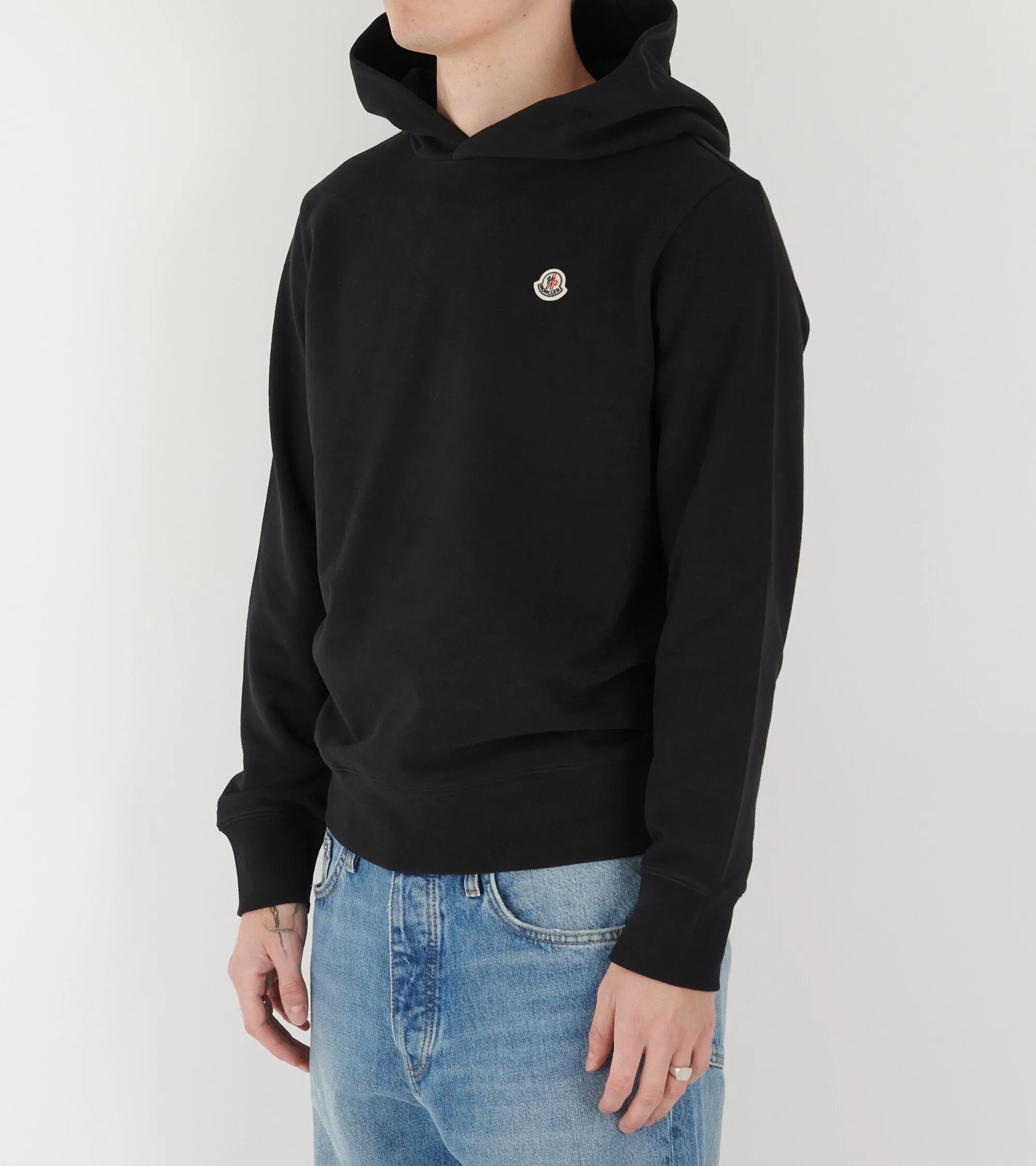 Logo Cotton Hoodie Black