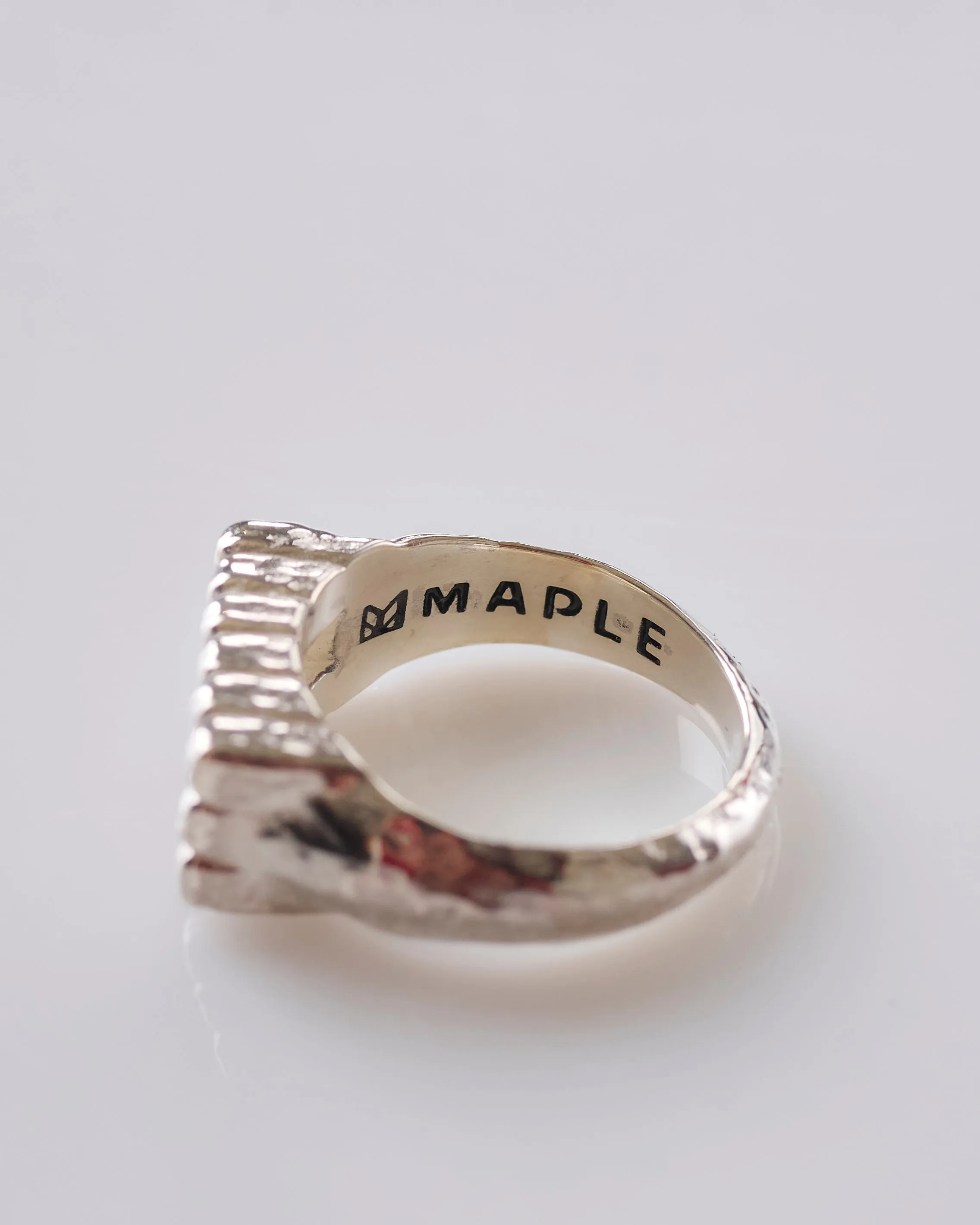 Maple Cookie Signet Ring Silver 925