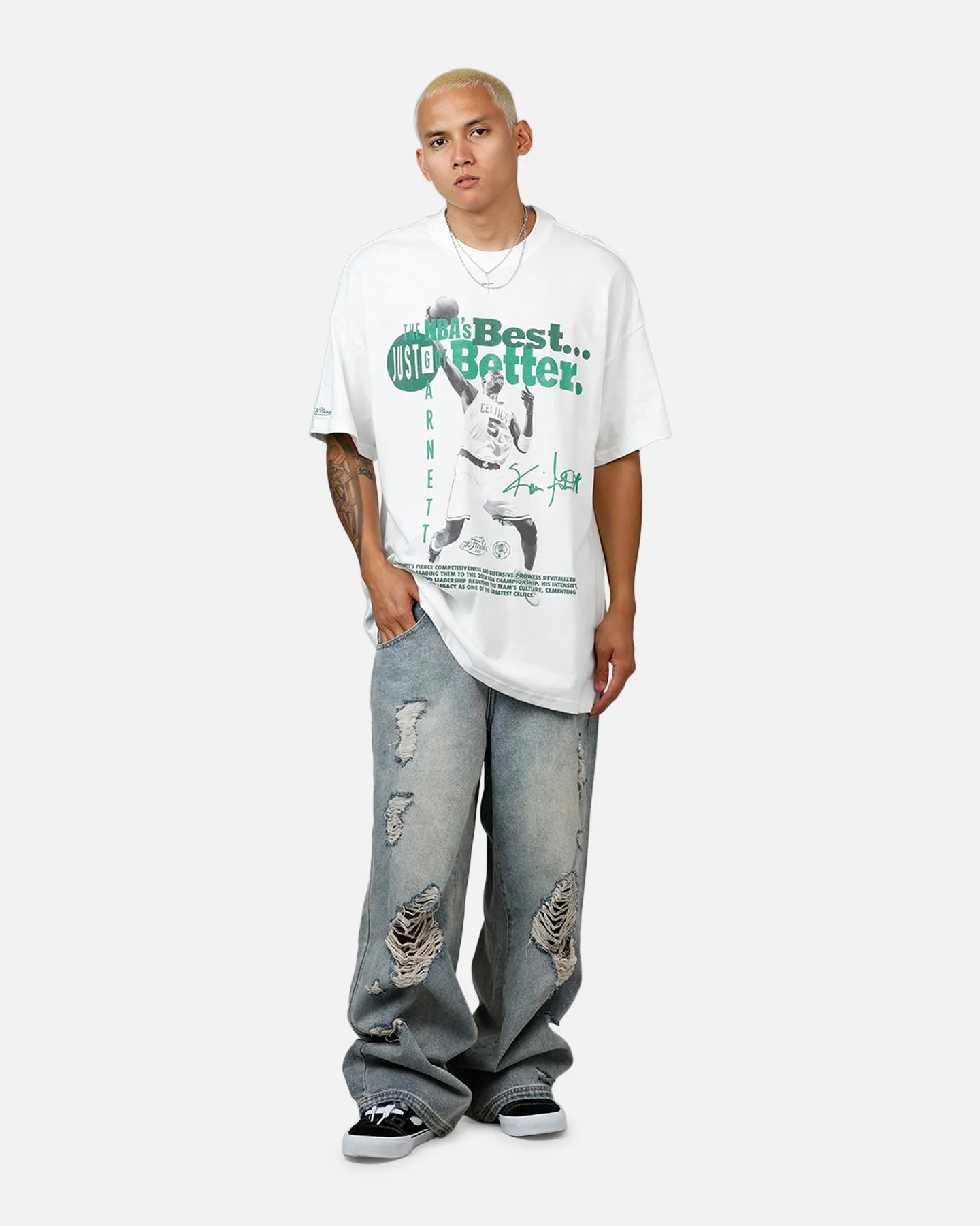 Mitchell & Ness Boston Celtics Kevin Garnett Got Better T-Shirt Vintage White