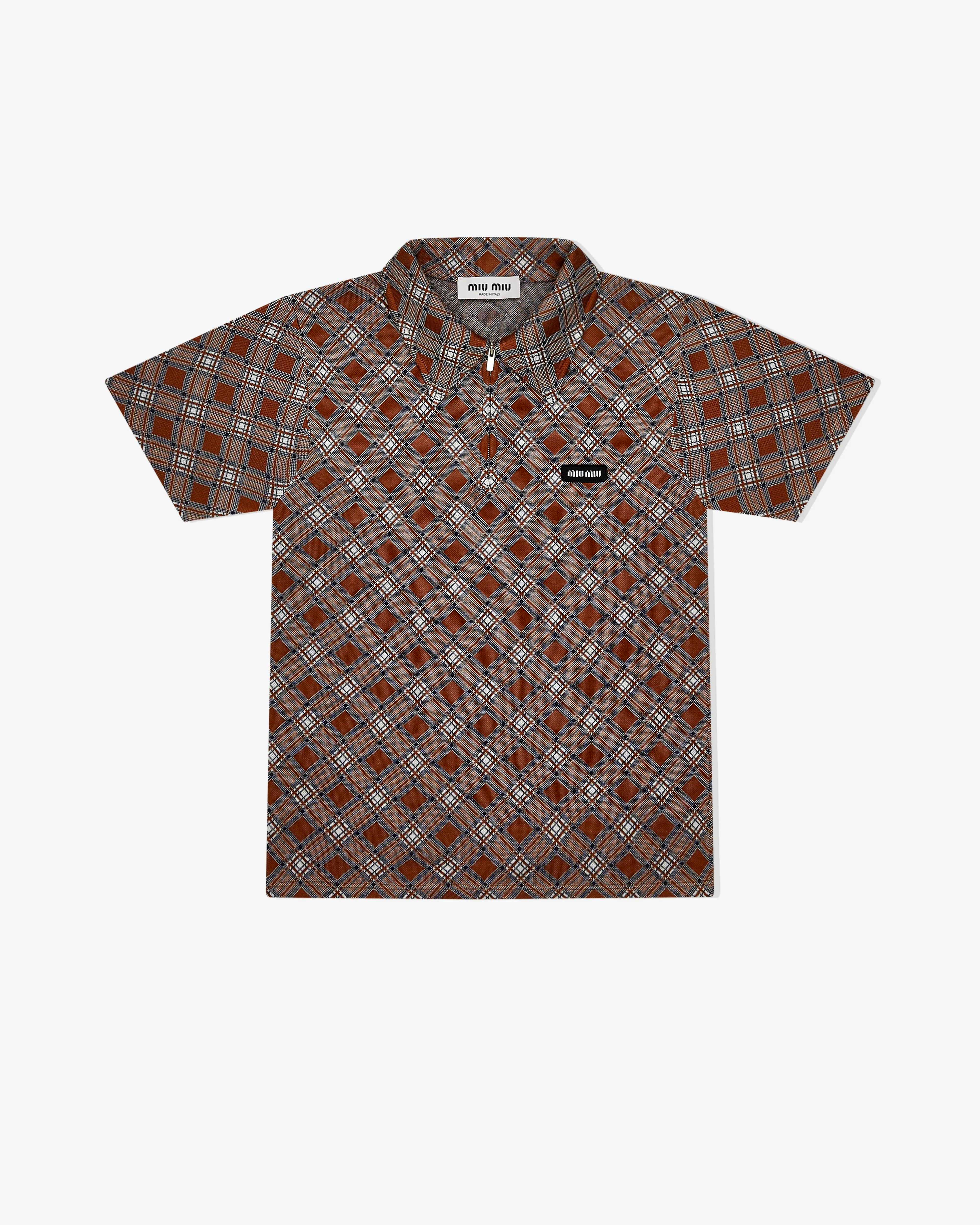 Miu Miu - Men's Silk Knit Polo Shirt - (Tobacco)