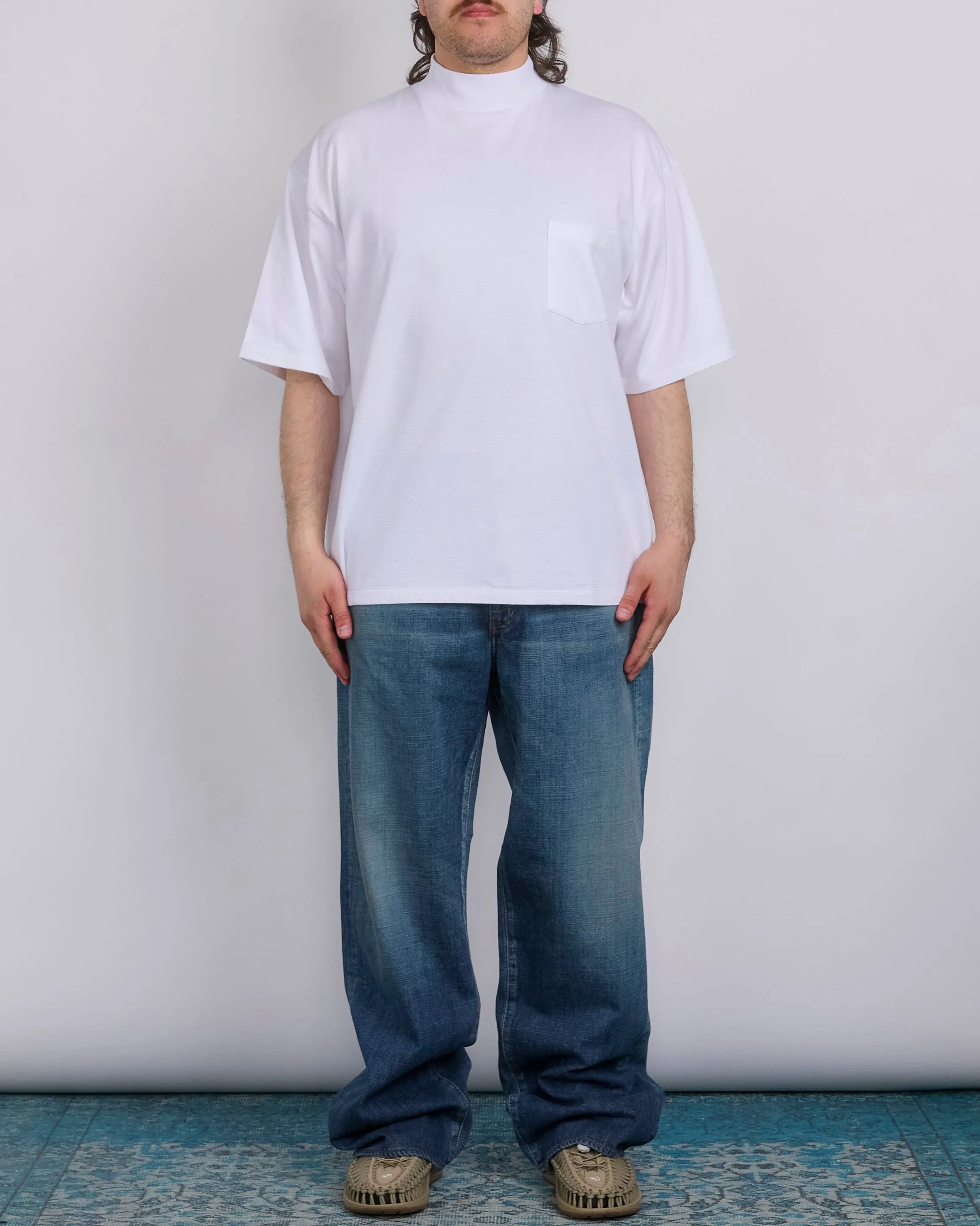 nanamica Mock Neck Coolmax T-Shirt Off White