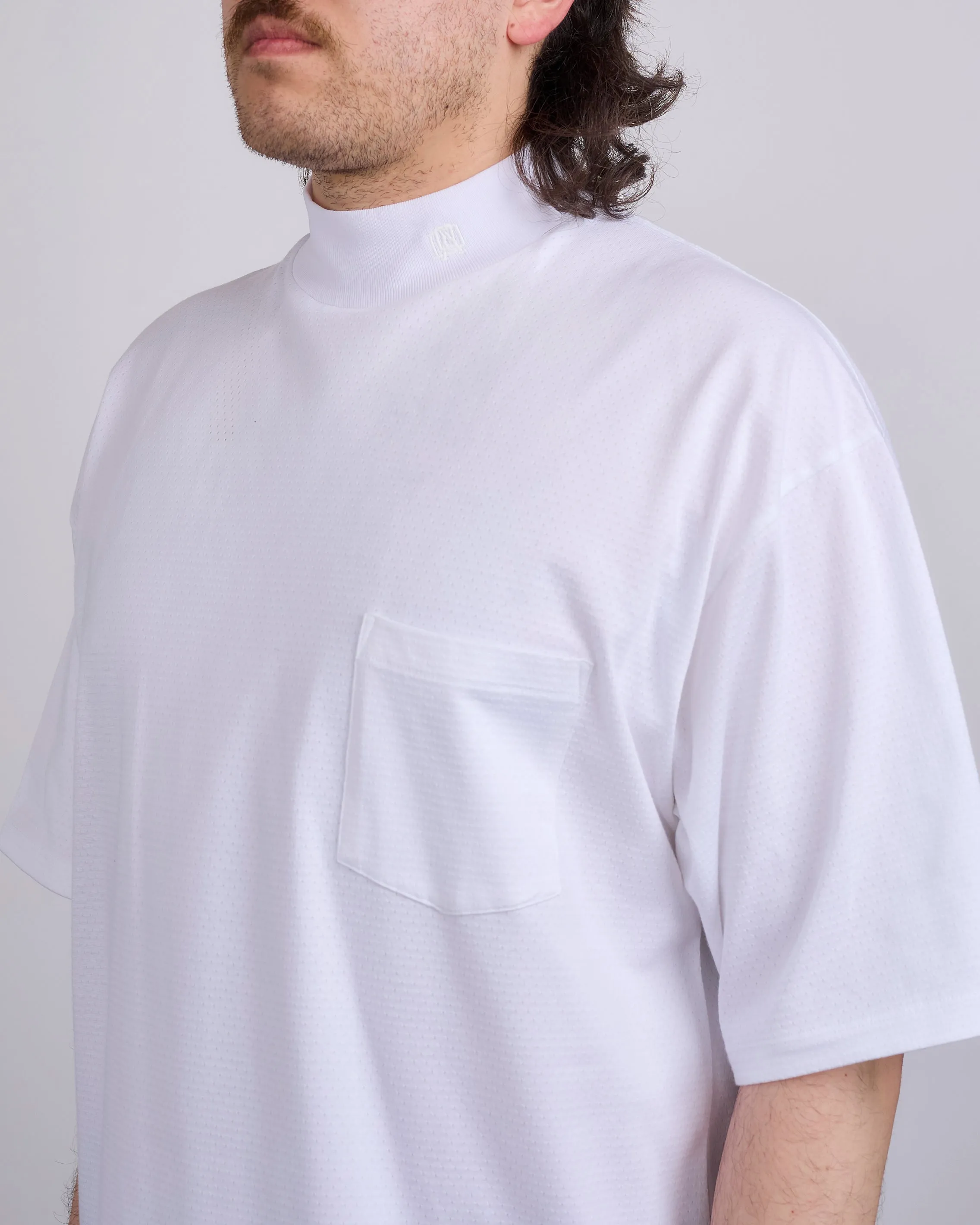 nanamica Mock Neck Coolmax T-Shirt Off White
