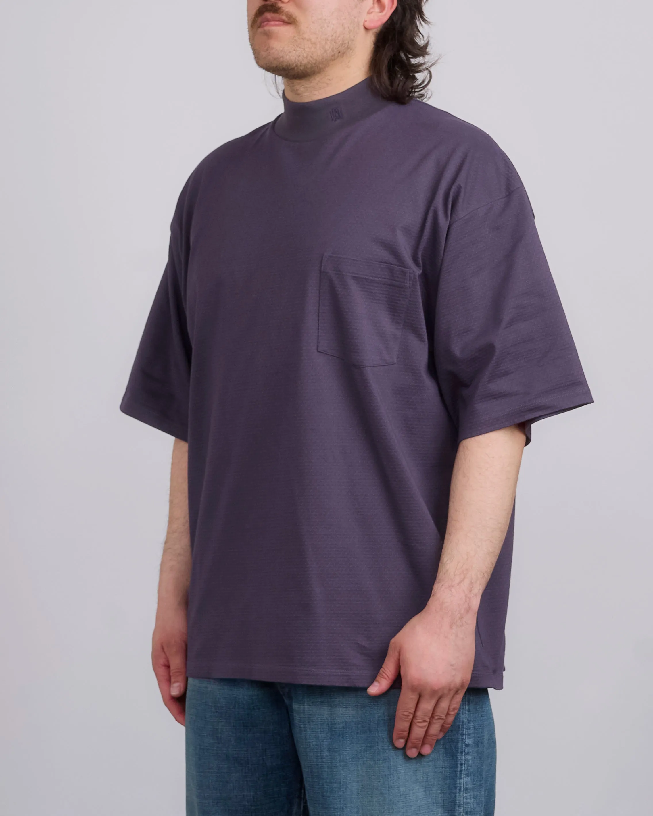 nanamica Mock Neck Coolmax T-Shirt Vintage Navy