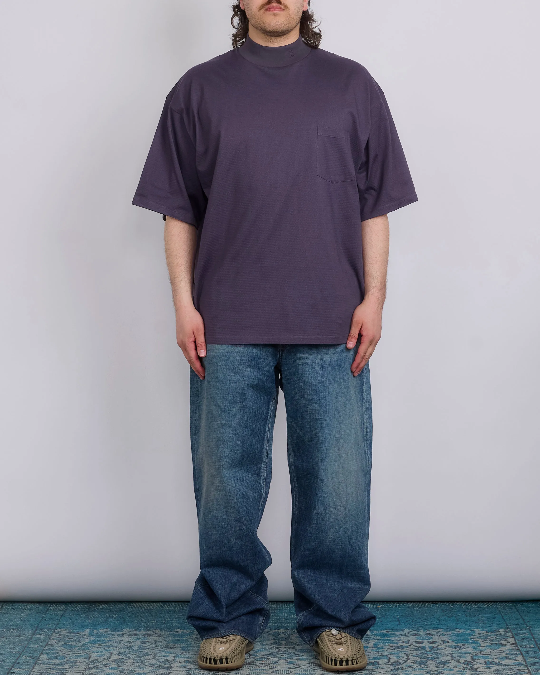 nanamica Mock Neck Coolmax T-Shirt Vintage Navy
