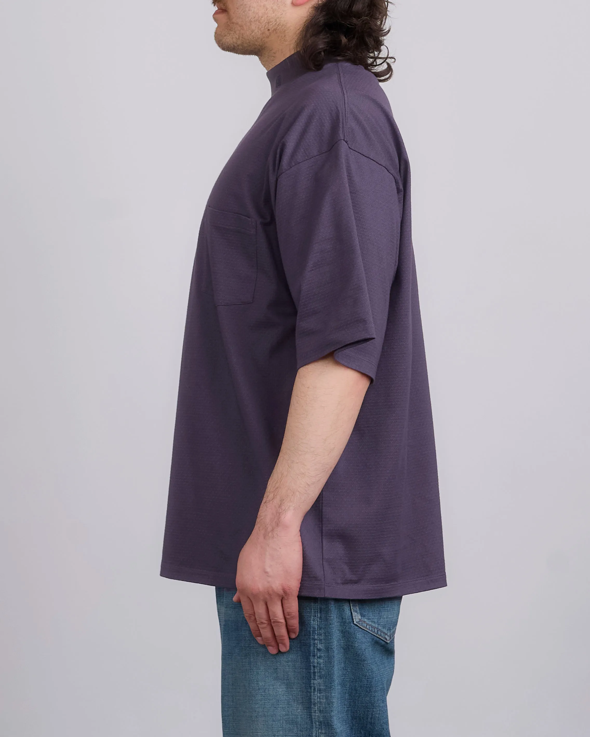 nanamica Mock Neck Coolmax T-Shirt Vintage Navy