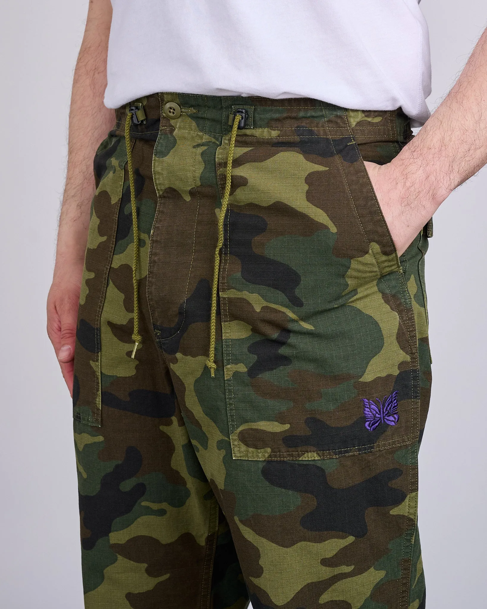 Needles String Fatigue Pant Cotton Ripstop Woodland Camo