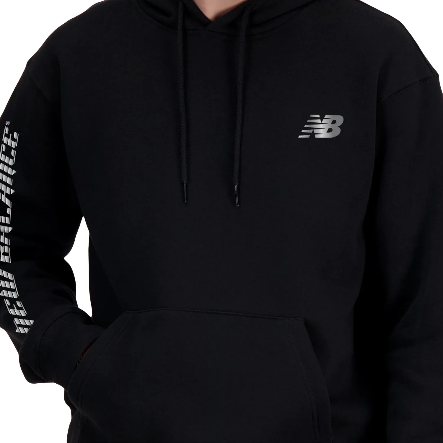 New Balance Men Reflective Lines Hoodie Black MT41942-BK