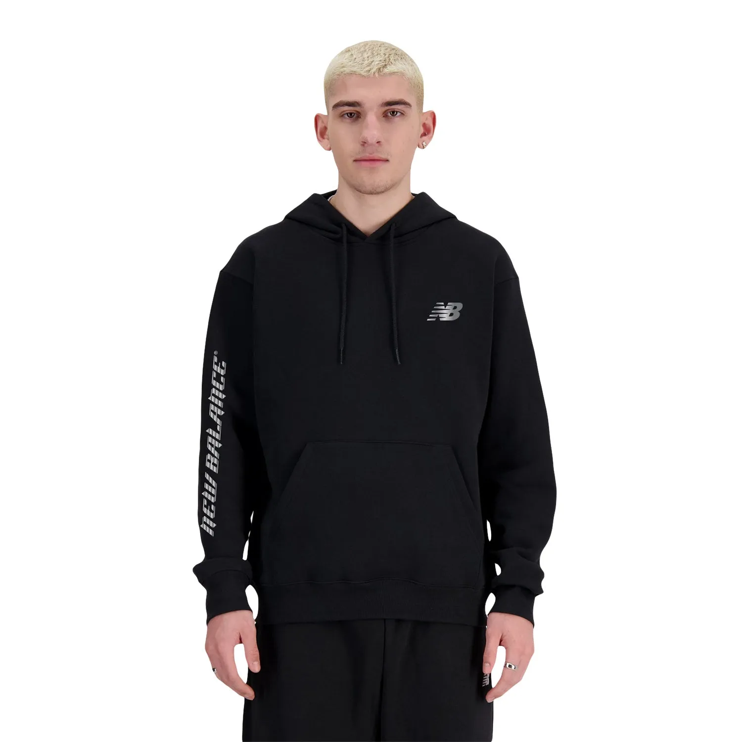 New Balance Men Reflective Lines Hoodie Black MT41942-BK