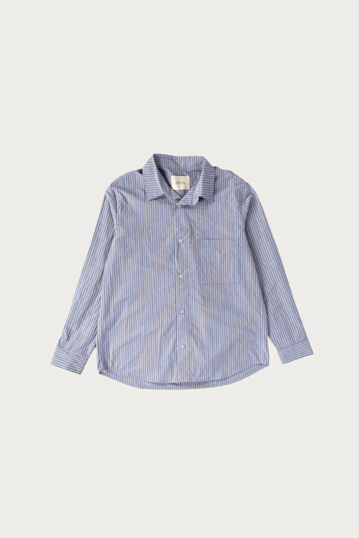 Office Shirt - Washed Blue Stripe Cotton Typewriter Cloth