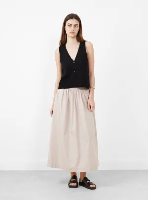 Organic Cotton Pointelle Waistcoat Black