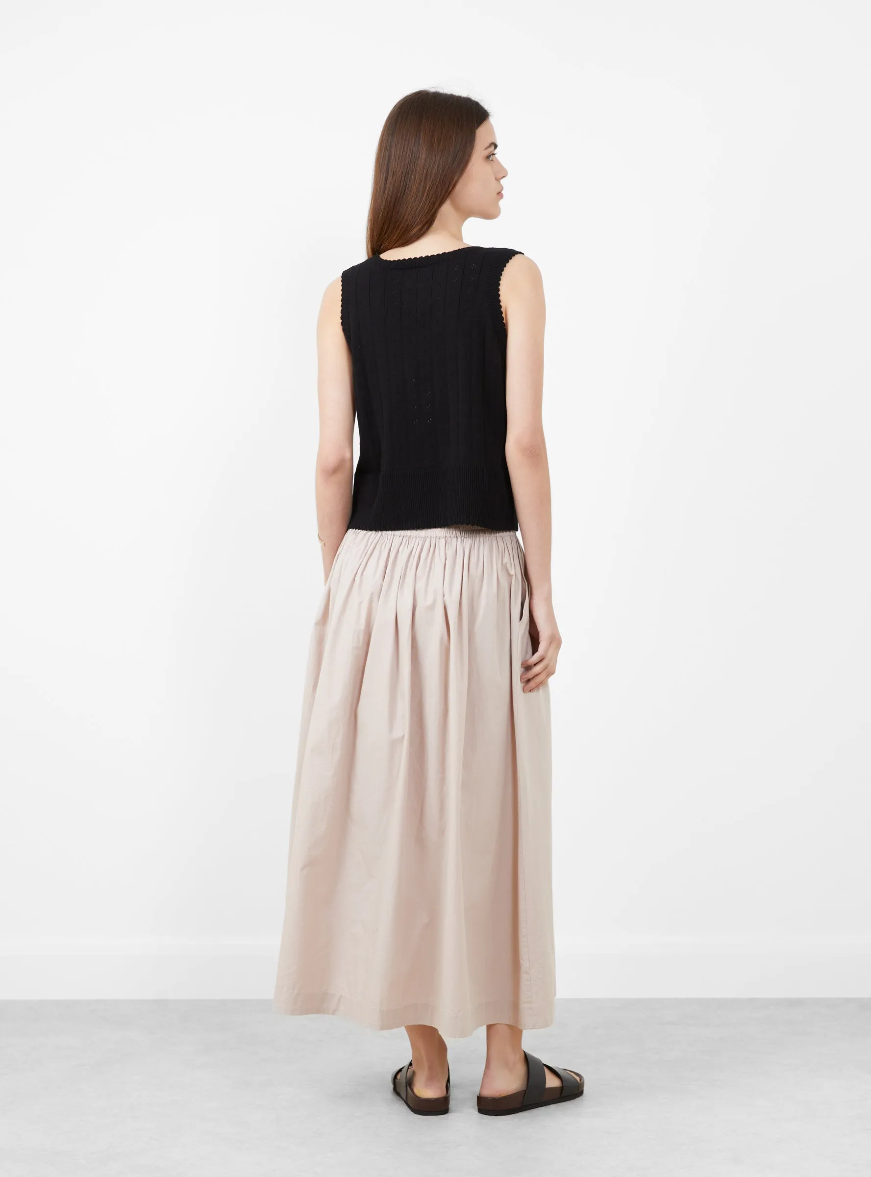 Organic Cotton Pointelle Waistcoat Black