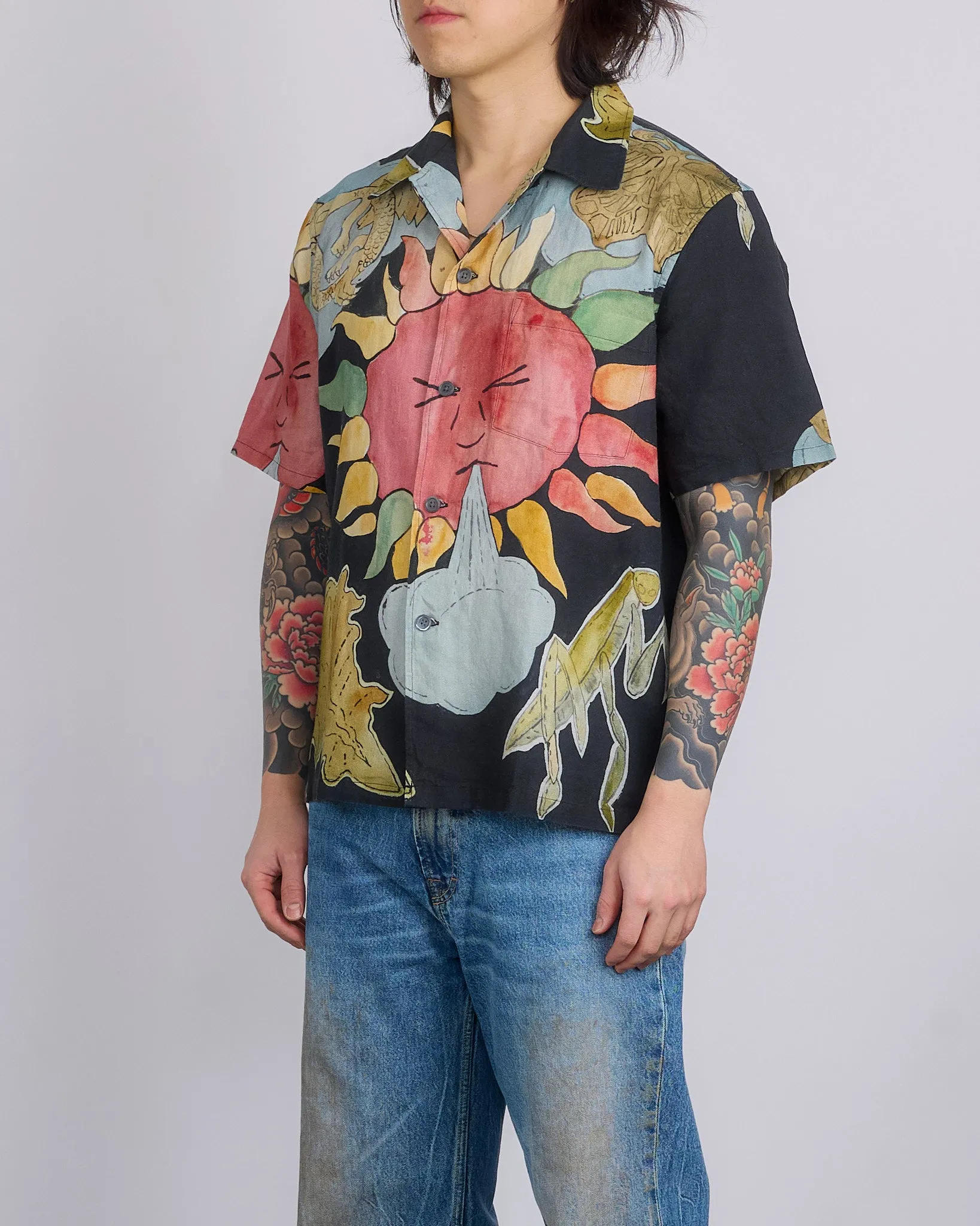 Our Legacy Box Short Sleeve Button Shirt Solar Power Print