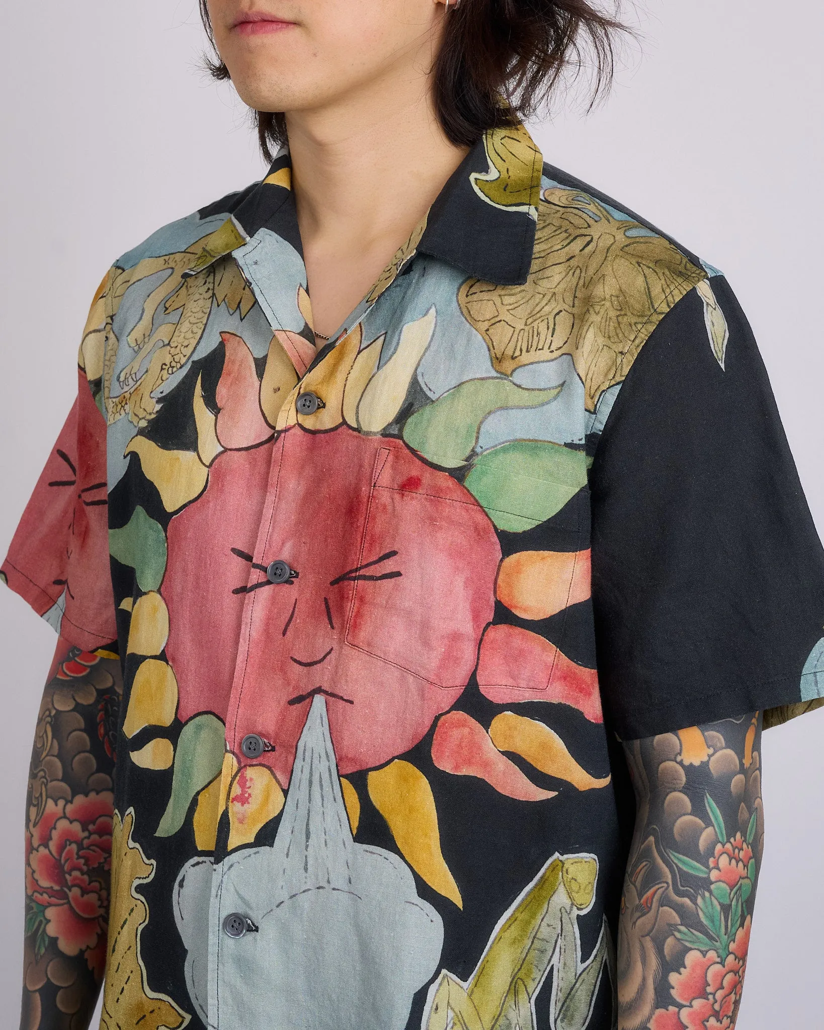 Our Legacy Box Short Sleeve Button Shirt Solar Power Print