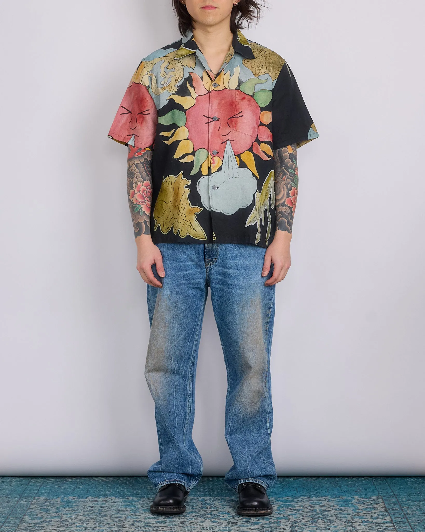 Our Legacy Box Short Sleeve Button Shirt Solar Power Print