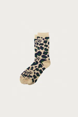 Pile Leopard Crew - Navy/Green
