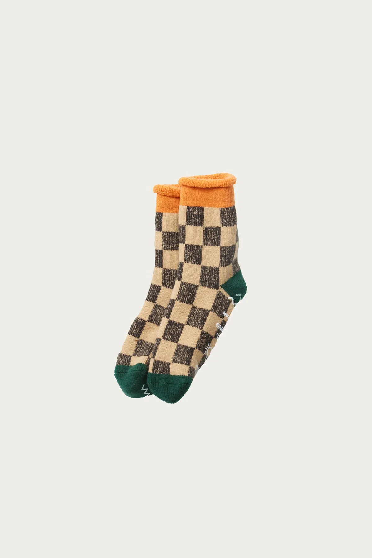 Pile Room Checker Board - Light Orange/Dark Green