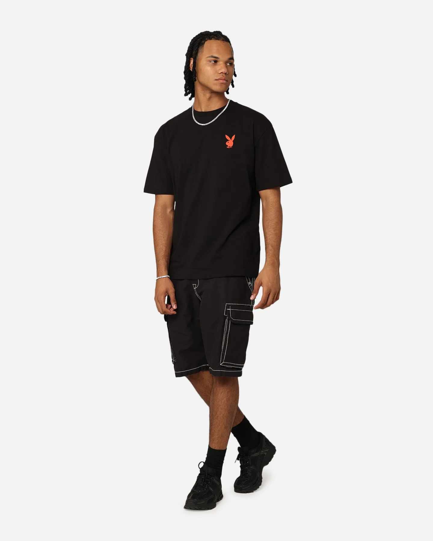 Playboy Bunny O Gothic Stack T-Shirt Black