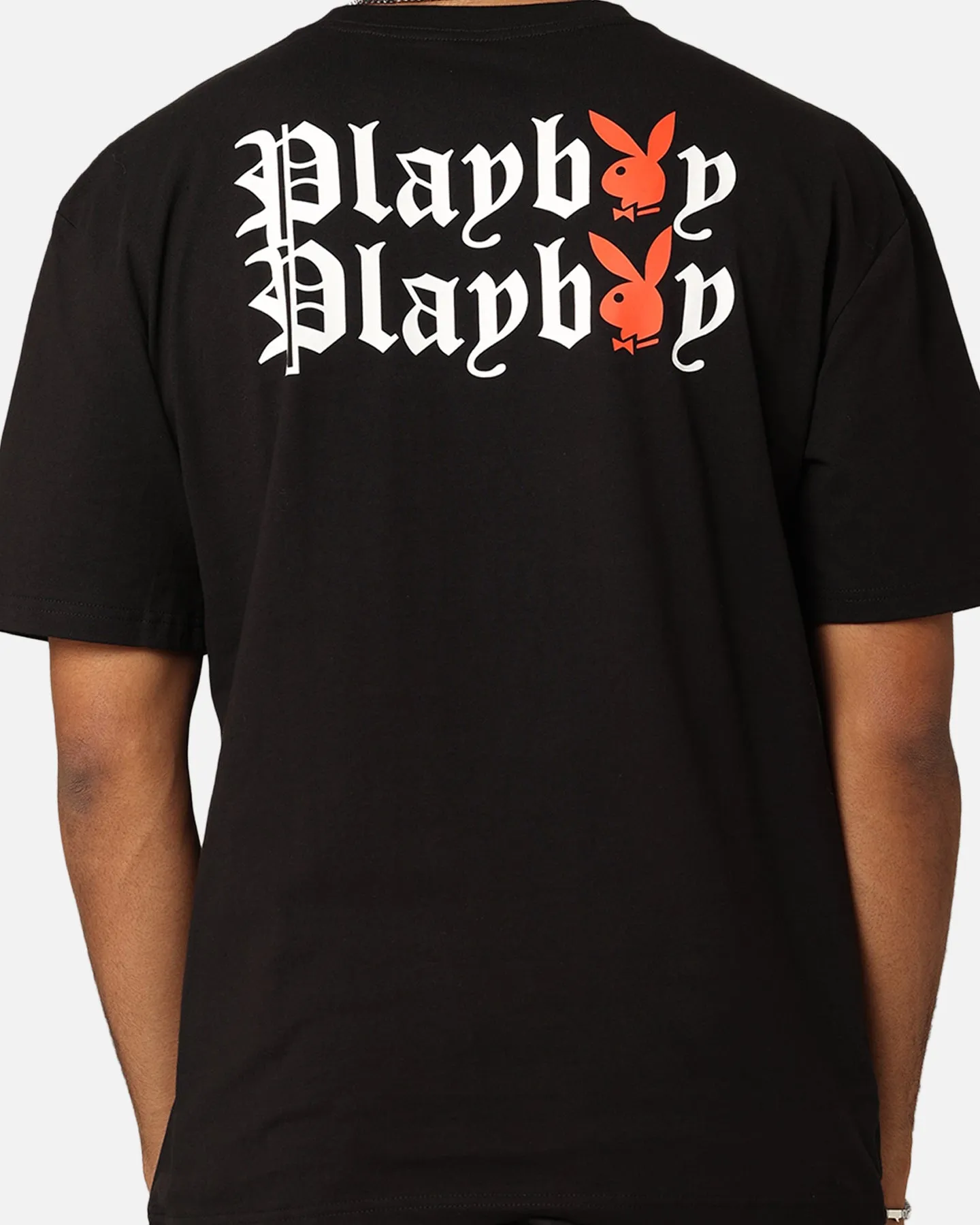 Playboy Bunny O Gothic Stack T-Shirt Black