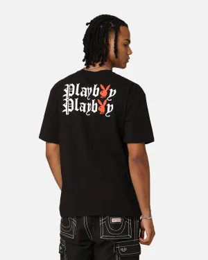Playboy Bunny O Gothic Stack T-Shirt Black