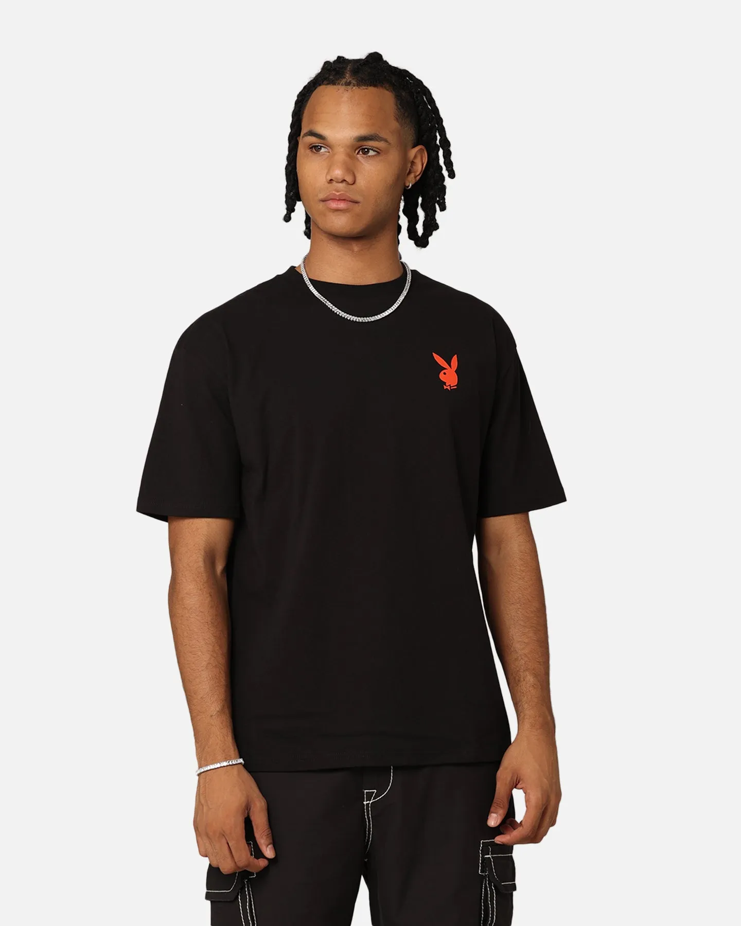 Playboy Bunny O Gothic Stack T-Shirt Black