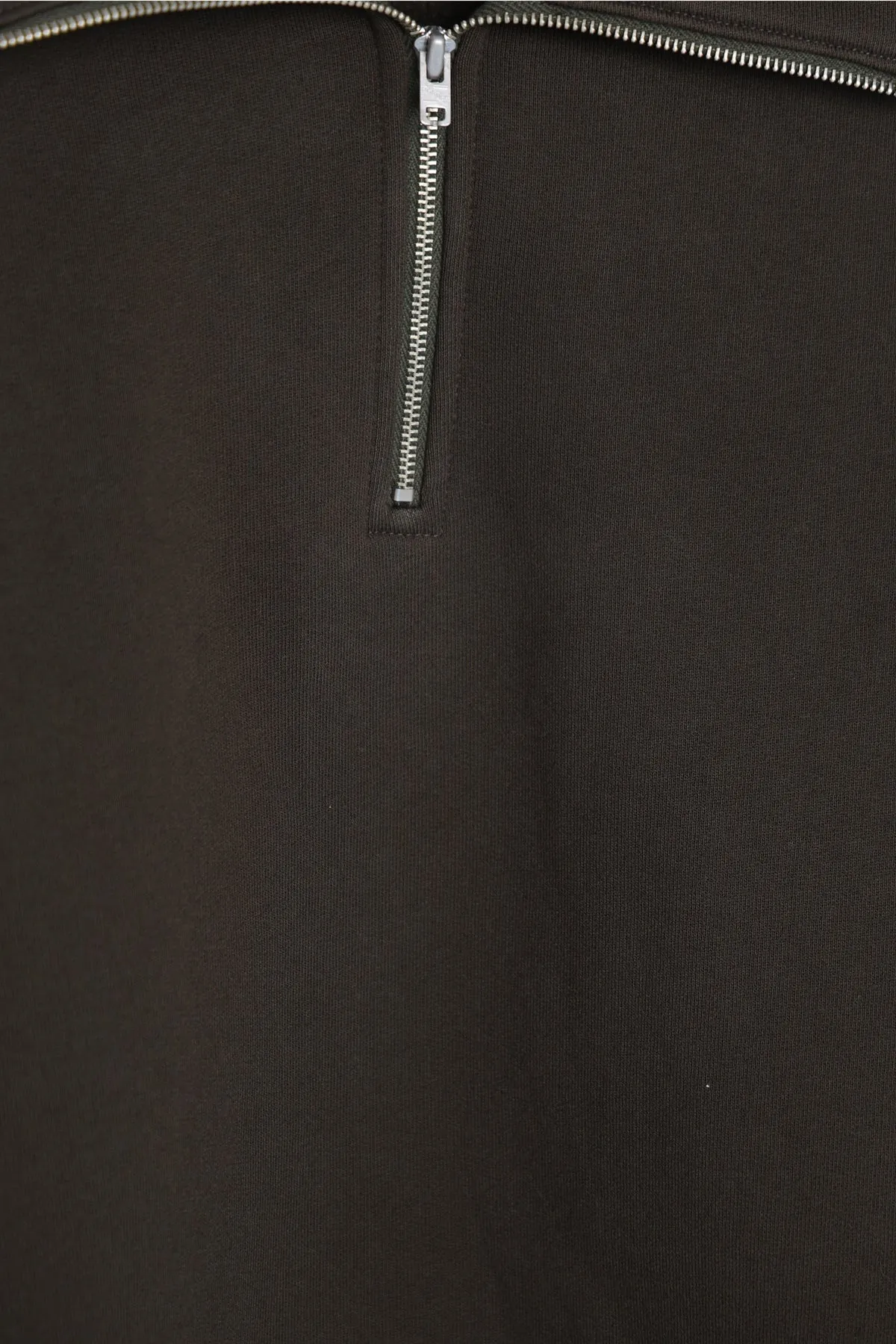 Quarter Zip Sweatshirt - Black Olive