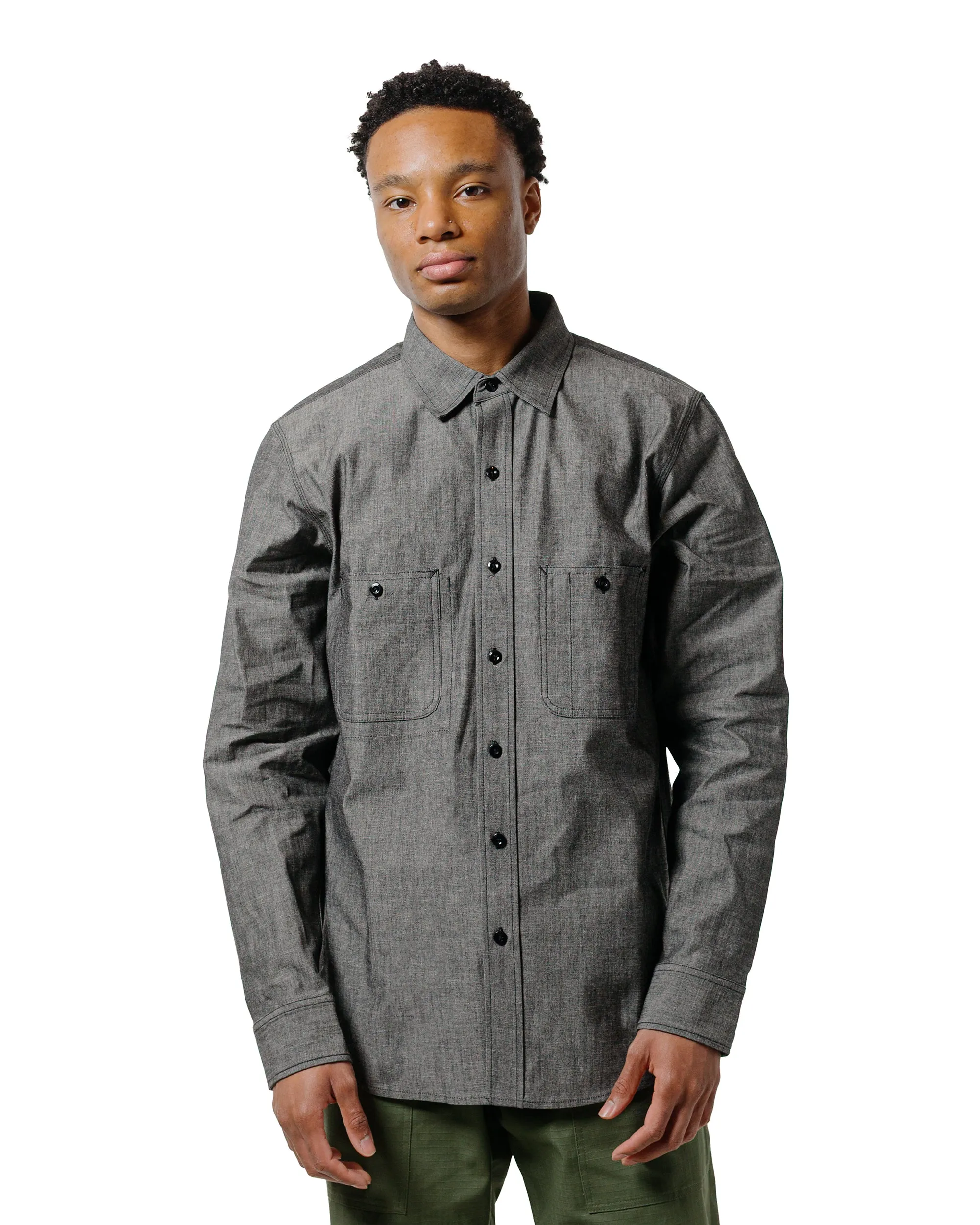 Randy's Garments 3-Pocket Work Shirt 7oz Cotton Chambray Black