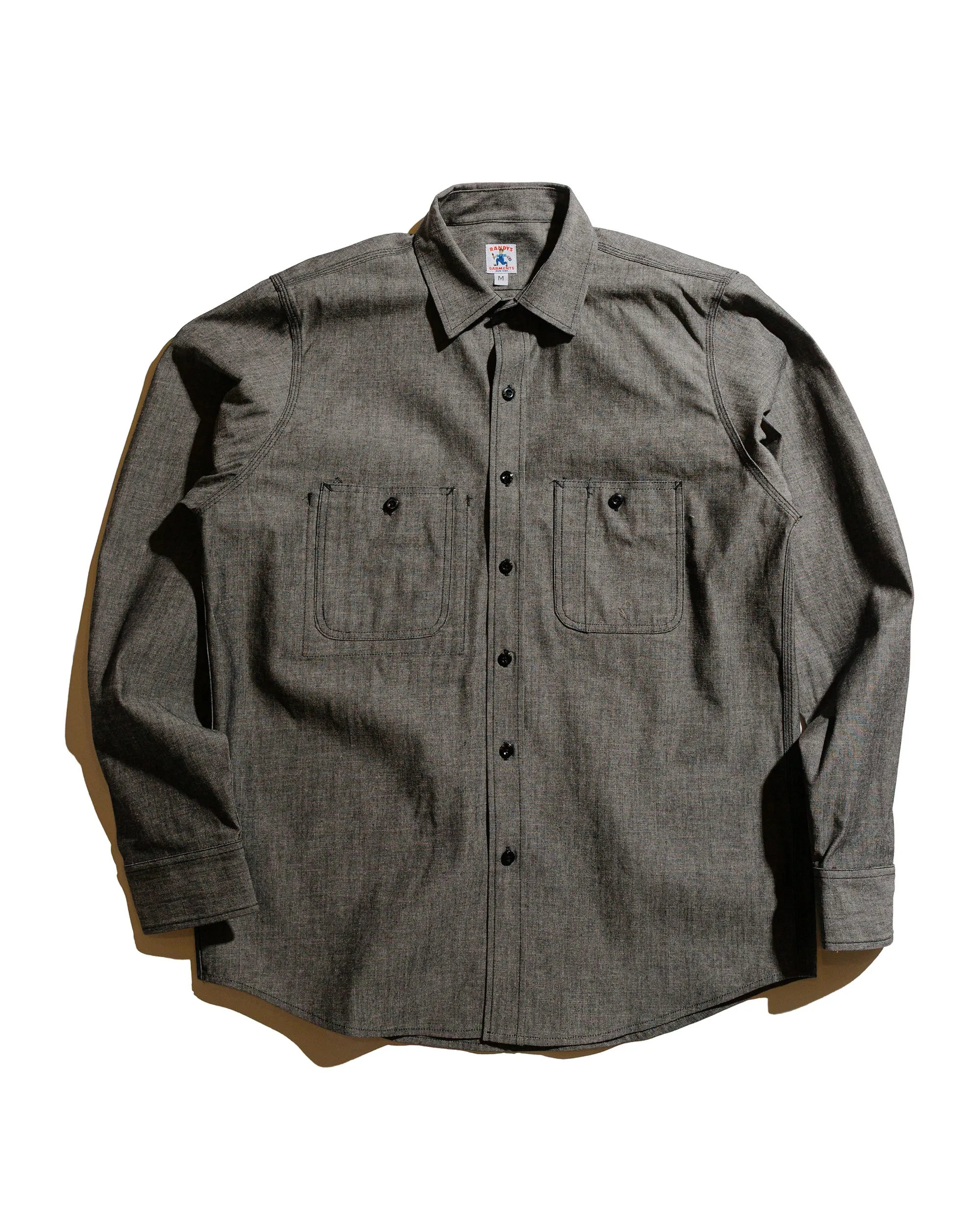 Randy's Garments 3-Pocket Work Shirt 7oz Cotton Chambray Black