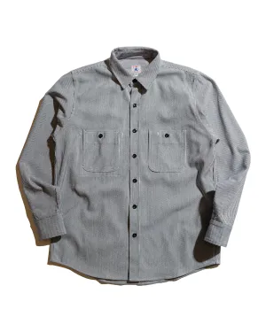 Randy's Garments 3-Pocket Work Shirt 8oz Narrow Stripe Cotton Denim White/Indigo