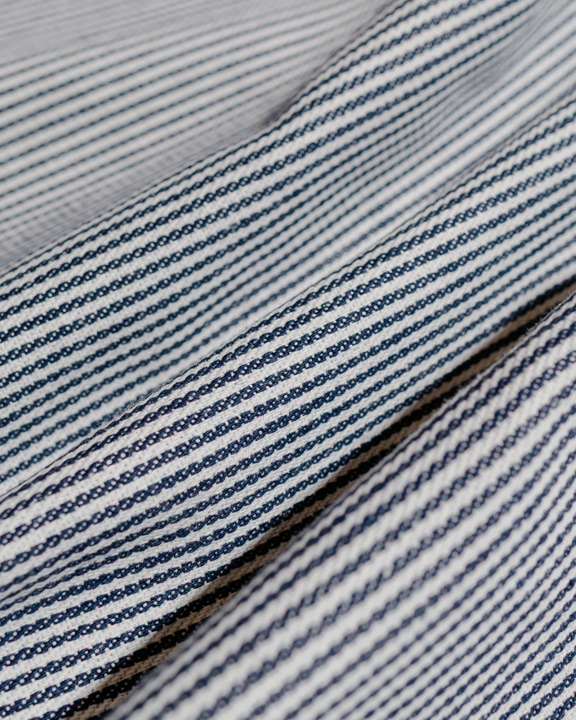 Randy's Garments 3-Pocket Work Shirt 8oz Narrow Stripe Cotton Denim White/Indigo