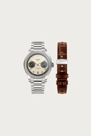Royal Smith - 90-010 - Panda Dial/Silver Case - Stainless Steel Bracelet