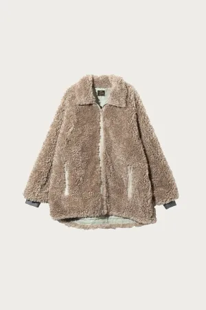 S. C. Fur Jacket - Beige Poly Curly Fur