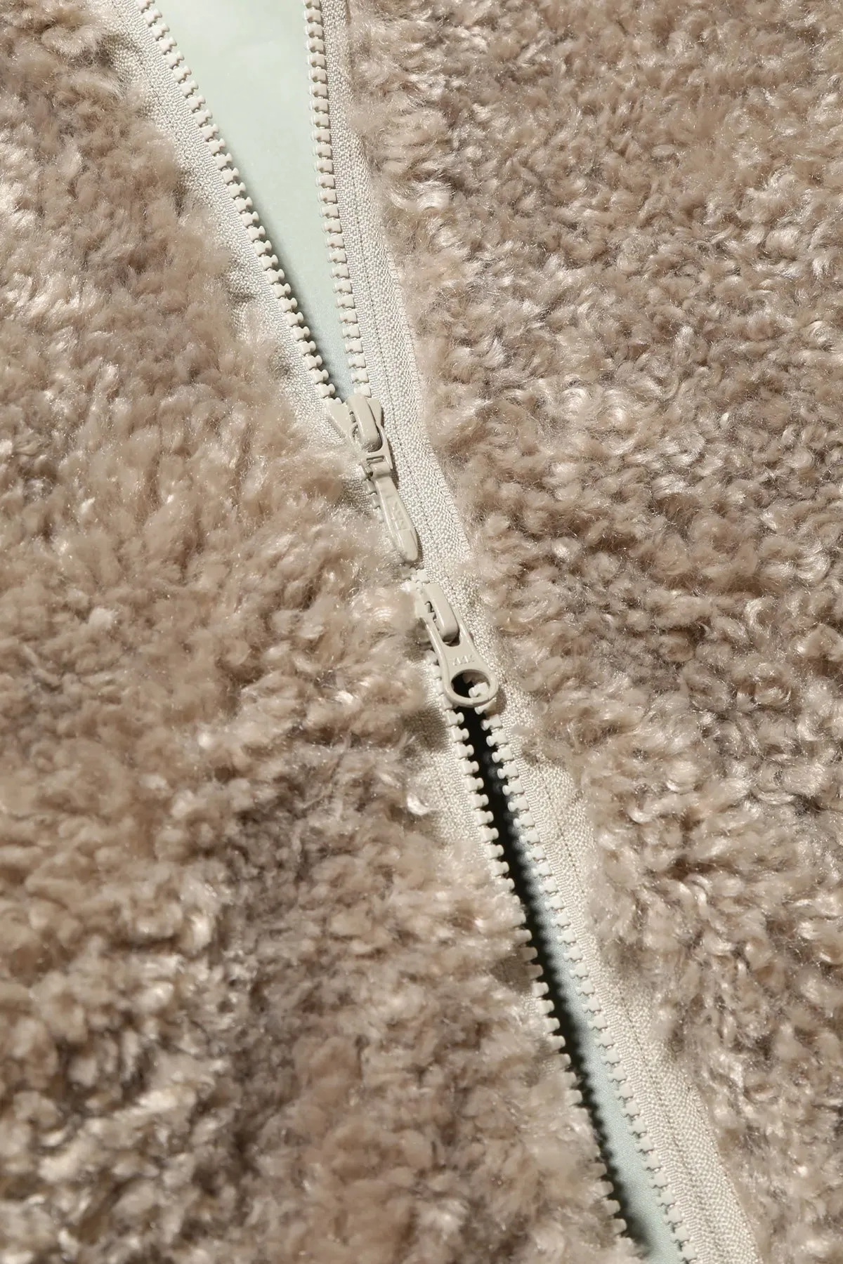 S. C. Fur Jacket - Beige Poly Curly Fur