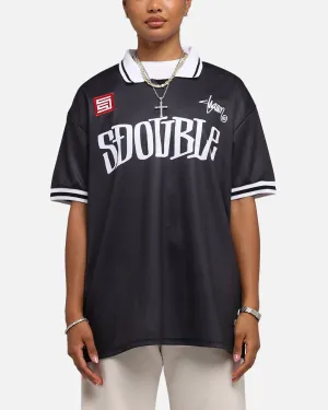 S Double Football Jersey Solid Black