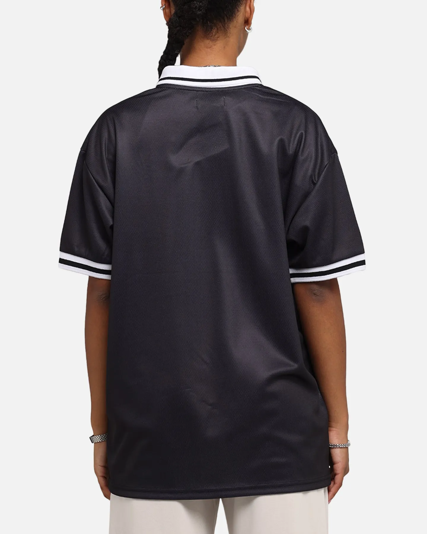 S Double Football Jersey Solid Black