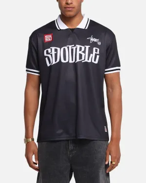 S Double Football Jersey Solid Black