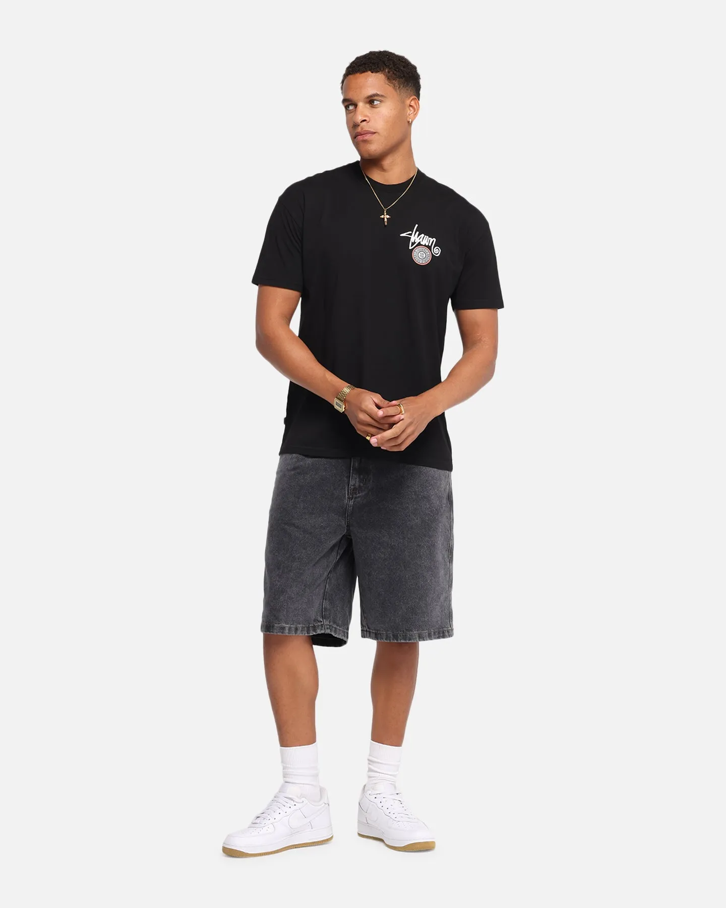 S Double Track Dot T-Shirt Washed Black