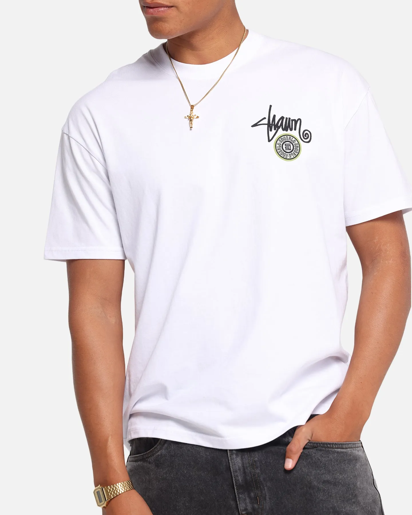 S Double Track Dot T-Shirt White