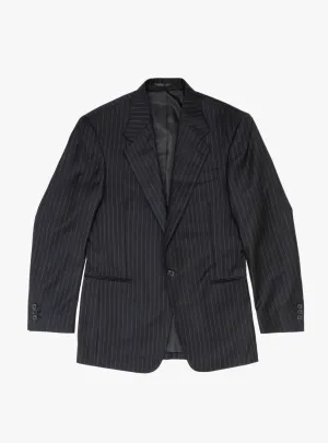 Single Breasted Blazer Navy Pinstripe