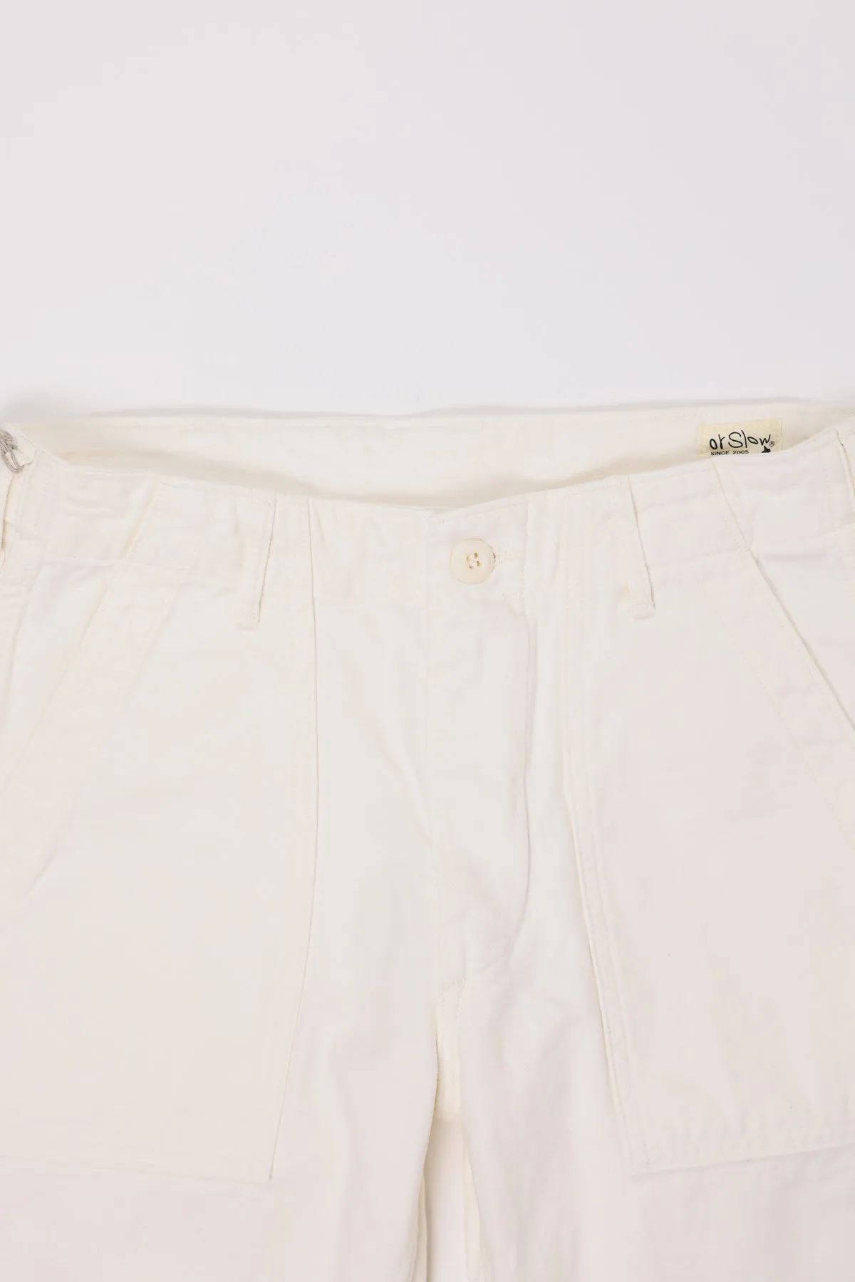 Slim Fit Fatigue Pants - Ecru