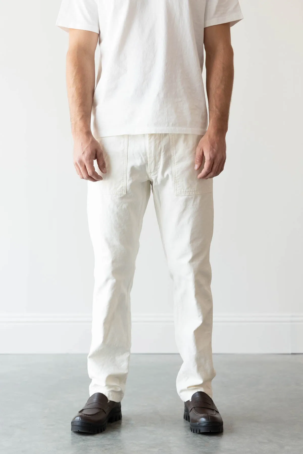 Slim Fit Fatigue Pants - Ecru