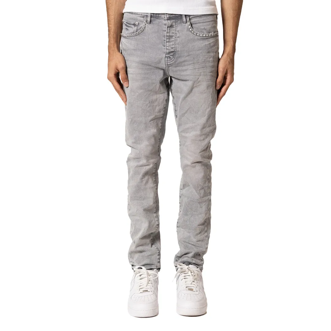 STUDDED ALLOY OVERDYED GREY JEAN