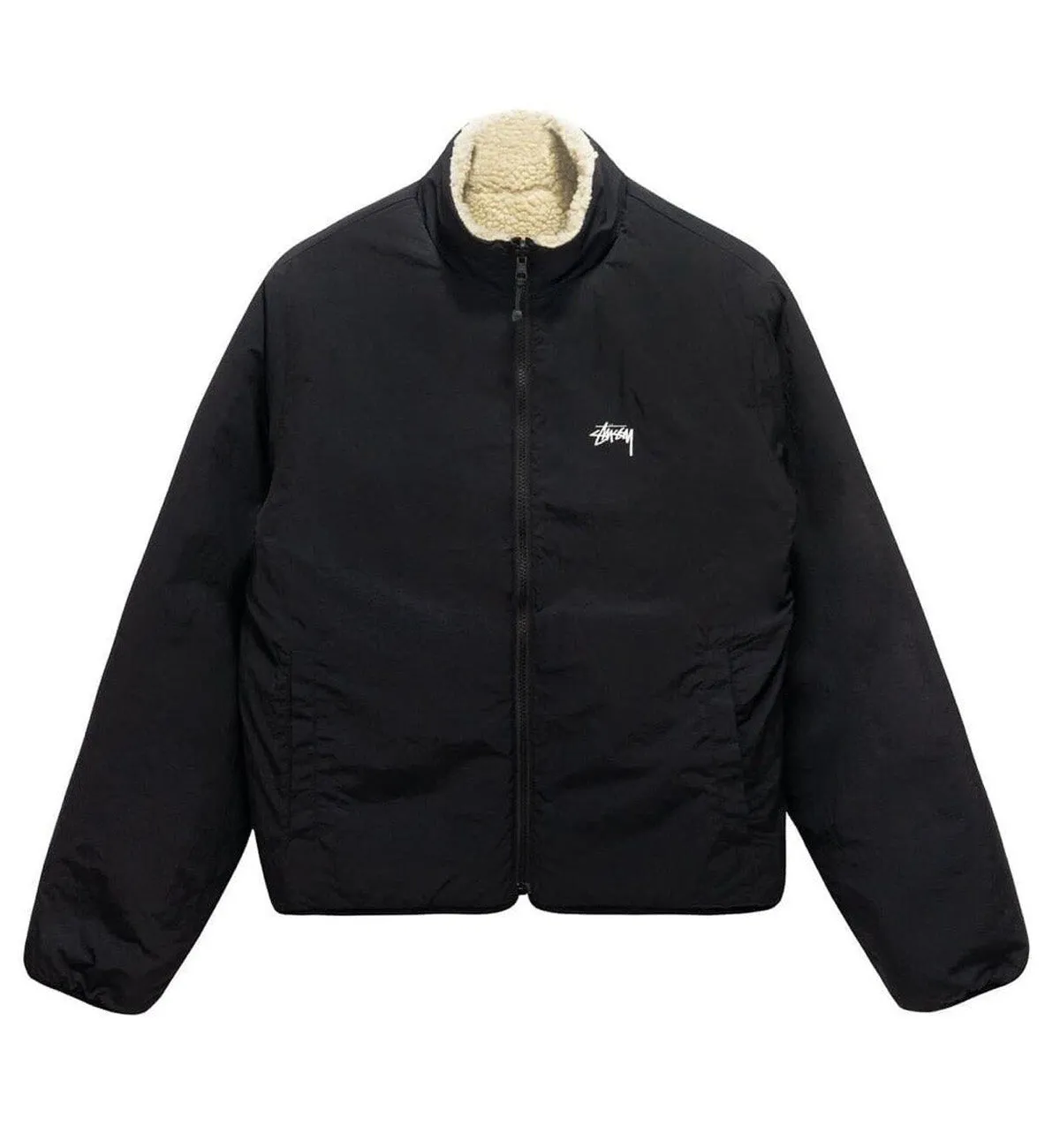 Stussy 8 Ball Sherpa Reversible Jacket (Black)